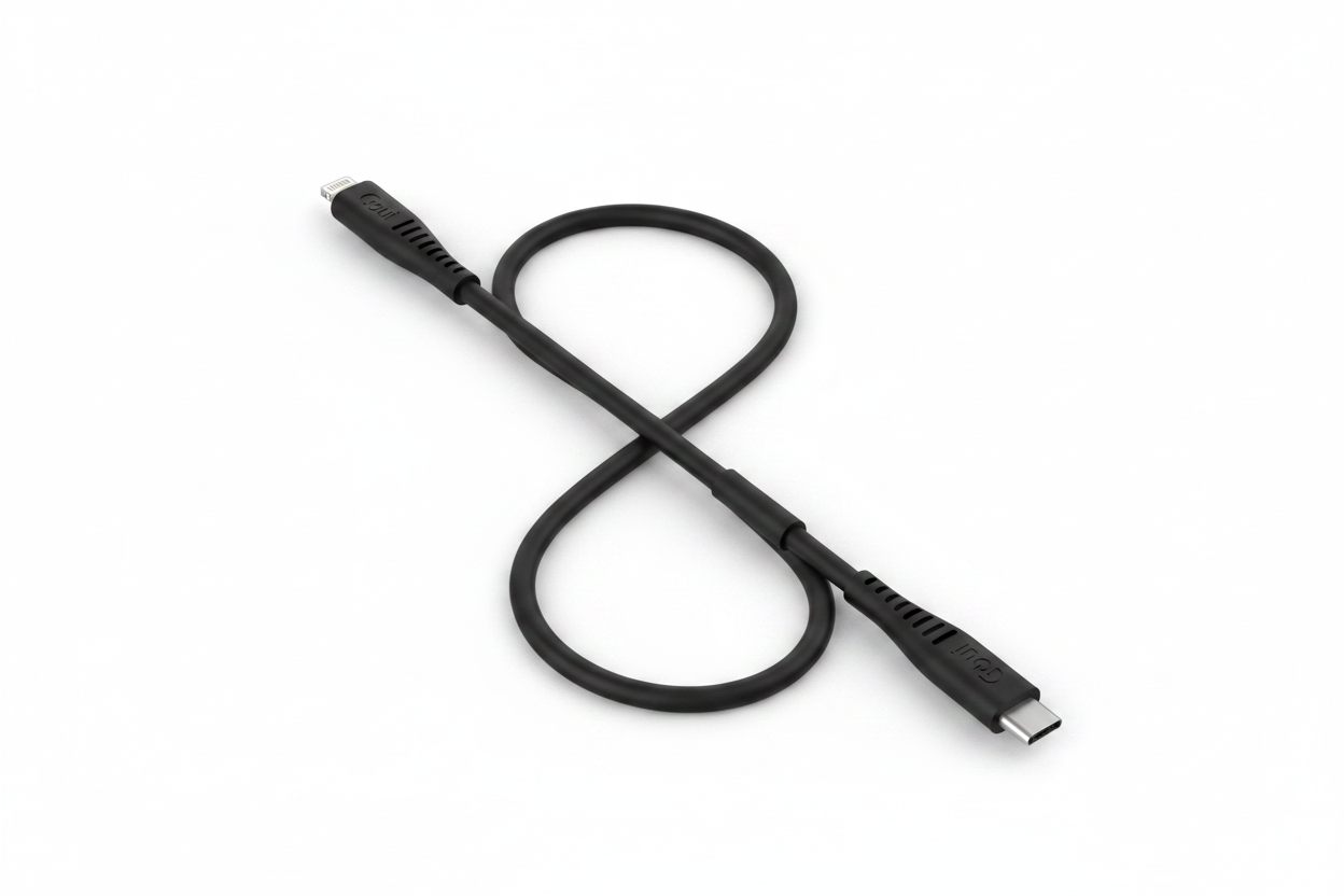 كابل USB-C إلى Lightning أسود